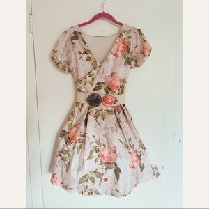 Angels and roses. Romantic fluffy dress.